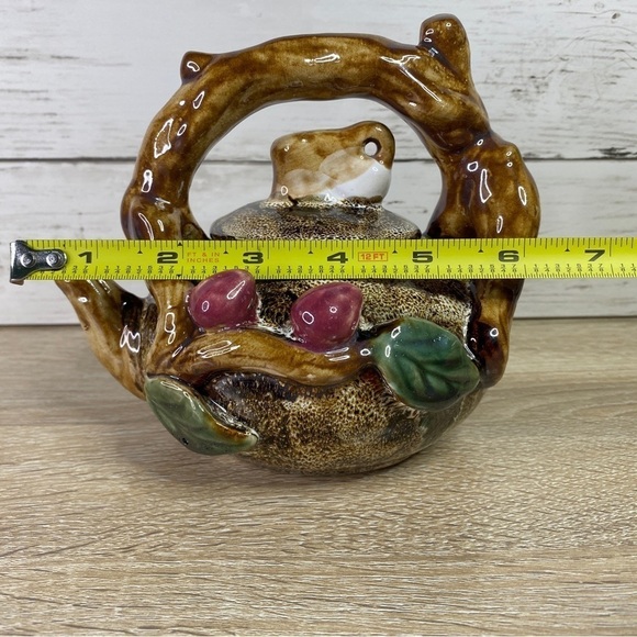 Handmade Hand Painted Ceramic Floral Forest Tree Branch Decorative Teapot - Picture 15 of 16